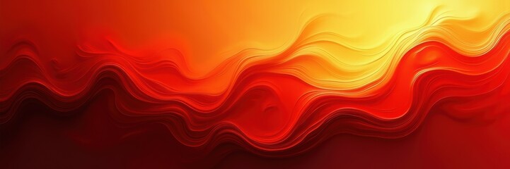Vibrant abstract background featuring flowing waves of red and orange hues, perfect for creative projects, marketing materials, and digital designs.