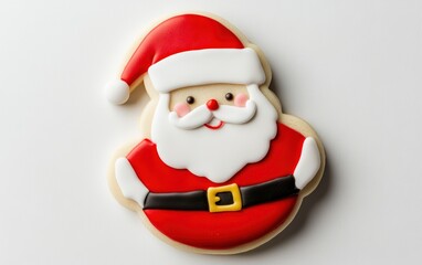 Christmas Santa cookie isolated stock photo on white background 
