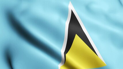 4k render Saint Lucia Flag video waving in wind Saint Lucia Flag Wave Loop wavin - Powered by Adobe