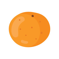 Isolated flat illustration of an orange doodle style. Juicy fresh fruit concept.