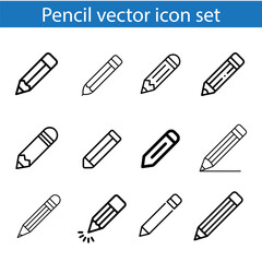 Pencil line icons. Vector illustration isolated on a white background. Premium quality symbols. Stroke vector icons for concept or web graphics. Simple thin line signs.
