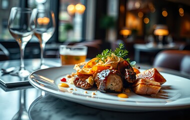 grilled meat with vegetables 