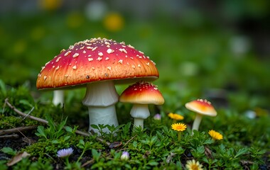 Obraz premium mushrooms in the forest