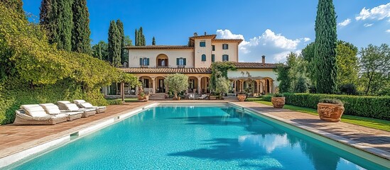 Luxury Italian Villa with Pool and Lush Gardens