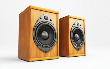 Fototapeta premium Music speakers isolated stock photo on white background 