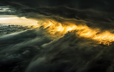 dramatic storm clouds over the horizon