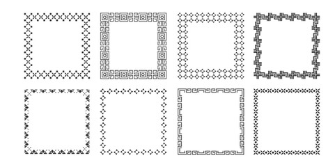 Square frame traditional oriental style, set