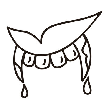 black vampire fangs dripping blood clip art preview