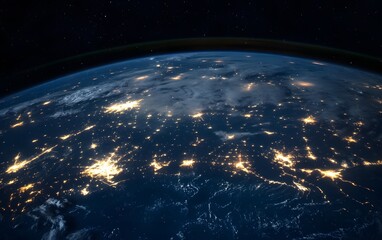 Obraz premium Stunning view of the earth from space at night