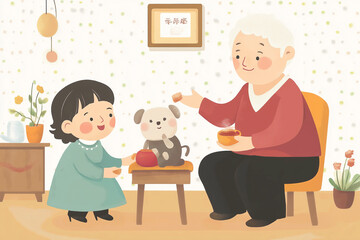 Elderly Retirement Concept Illustration with Senior Person