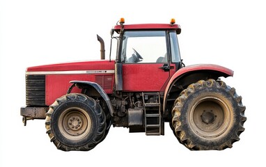 Obraz premium Tractor isolated stock photo on white background -