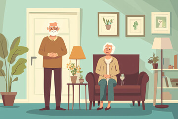 Elderly Retirement Concept Illustration with Senior Person