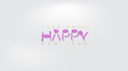 The phrase Happy New Year elegantly presented on a white background, representing hope and new opportunities