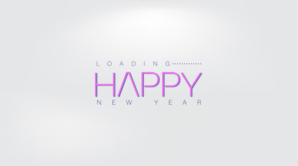 The phrase Happy New Year elegantly presented on a white background, representing hope and new opportunities