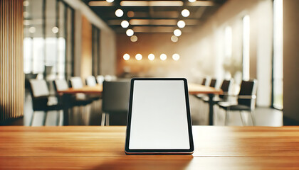 オフィスの背景とビジネス用タブレット3