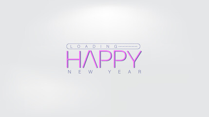 The phrase Happy New Year elegantly presented on a white background, representing hope and new opportunities