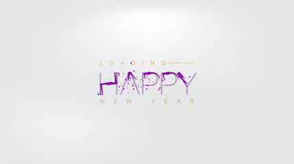 The phrase Happy New Year elegantly presented on a white background, representing hope and new opportunities