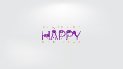 The phrase Happy New Year elegantly presented on a white background, representing hope and new opportunities