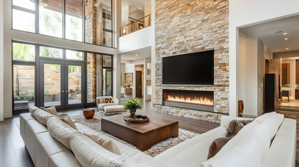 living room with fireplace