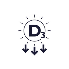 D3 vitamin deficiency icon on white