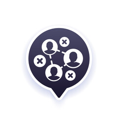 inefficient team icon with people, vector