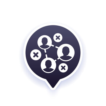 inefficient team icon with people, vector