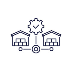 warehouse management line icon on white
