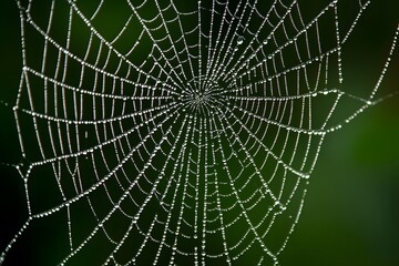 spider web with dew drops