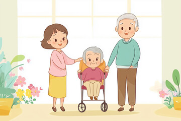 Elderly Retirement Concept Illustration with Senior Person