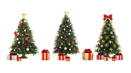 Obraz premium A beautifully decorated Christmas tree with ornaments, gifts, and festive holiday decorations around it, capturing the warmth of the season