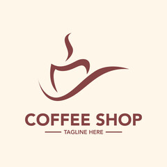 Coffee shop logo design illustration