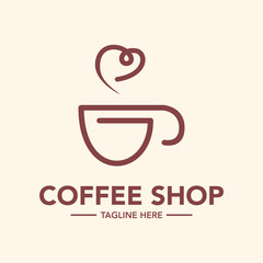 Coffee shop logo design illustration