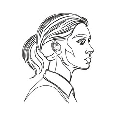 WOMEN FACE VECTOR ONE LINE ART ILLUSTRATION