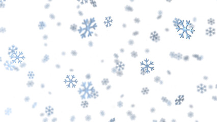 Snowflakes falling, Isolated transparent on black background.