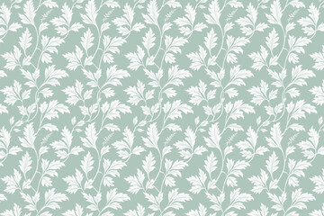 Toile floral pattern tapestry. Arts and Crafts. Vintage monochrome  botanical wallpaper pattern. Background image. Created with Generative AI technology