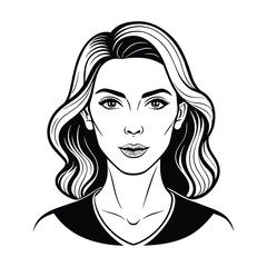 WOMEN FACE VECTOR ONE LINE ART ILLUSTRATION