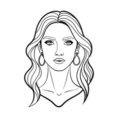 WOMEN FACE VECTOR ONE LINE ART ILLUSTRATION