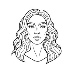 WOMEN FACE VECTOR ONE LINE ART ILLUSTRATION