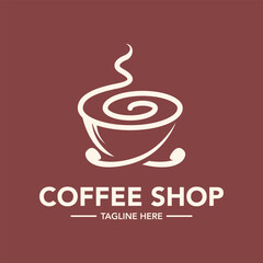 Coffee shop logo design illustration