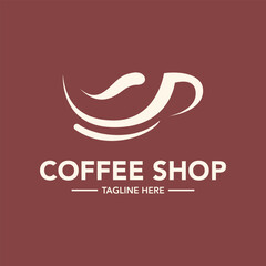 Coffee shop logo design illustration