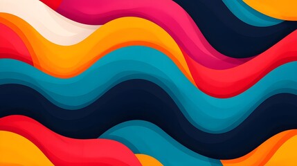 Vibrant abstract waves in bold colors
