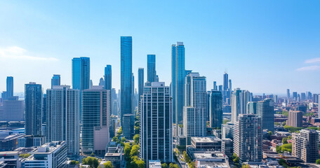 Obraz premium Office Skyscrapers in the City Financial and Business District