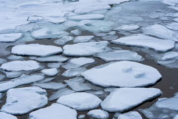 Drift ice in hokkaido Japan