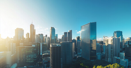 Fototapeta premium Office Skyscrapers in the City Financial and Business District