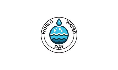 World Water Day logo vector illustration, Saving water and world environmental protection concept- Environment day, Save the water, World Water Day water drop. 22 March water day. stock illustration
