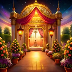 luxury decoration of indian weeding entrance with