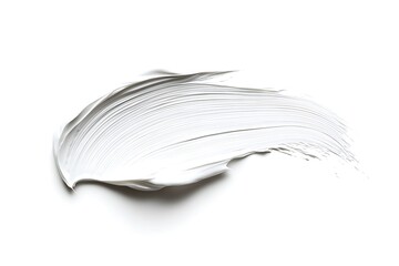 White smear and texture made with face clay or cream isolated on white background.