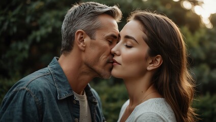 Fototapeta premium couple kissing