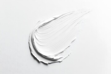 White smear and texture made with face clay or cream isolated on white background.