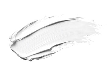 White smear and texture made with face clay or cream isolated on white background.